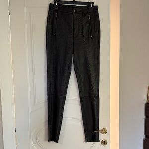 NWT J Brand 100% Genuine Leather Snakeskin Patterned Black Pants